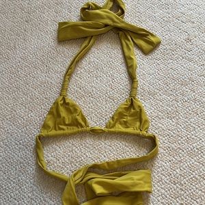 Acacia tie top in mustard size petite (xs)
